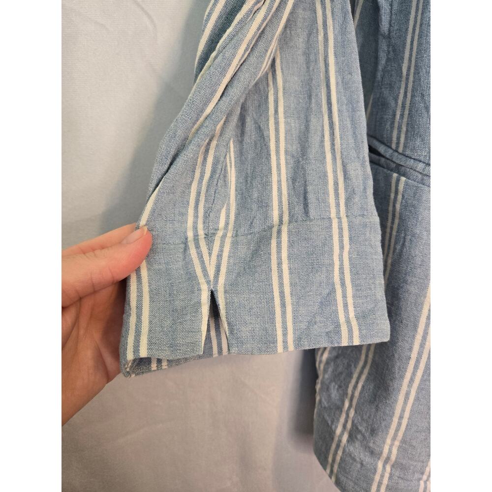 NEW WITHOUT TAGS CHICO'S Blazer Large Petite 12/14 Blue Indigo Stripe - Picture 7 of 15